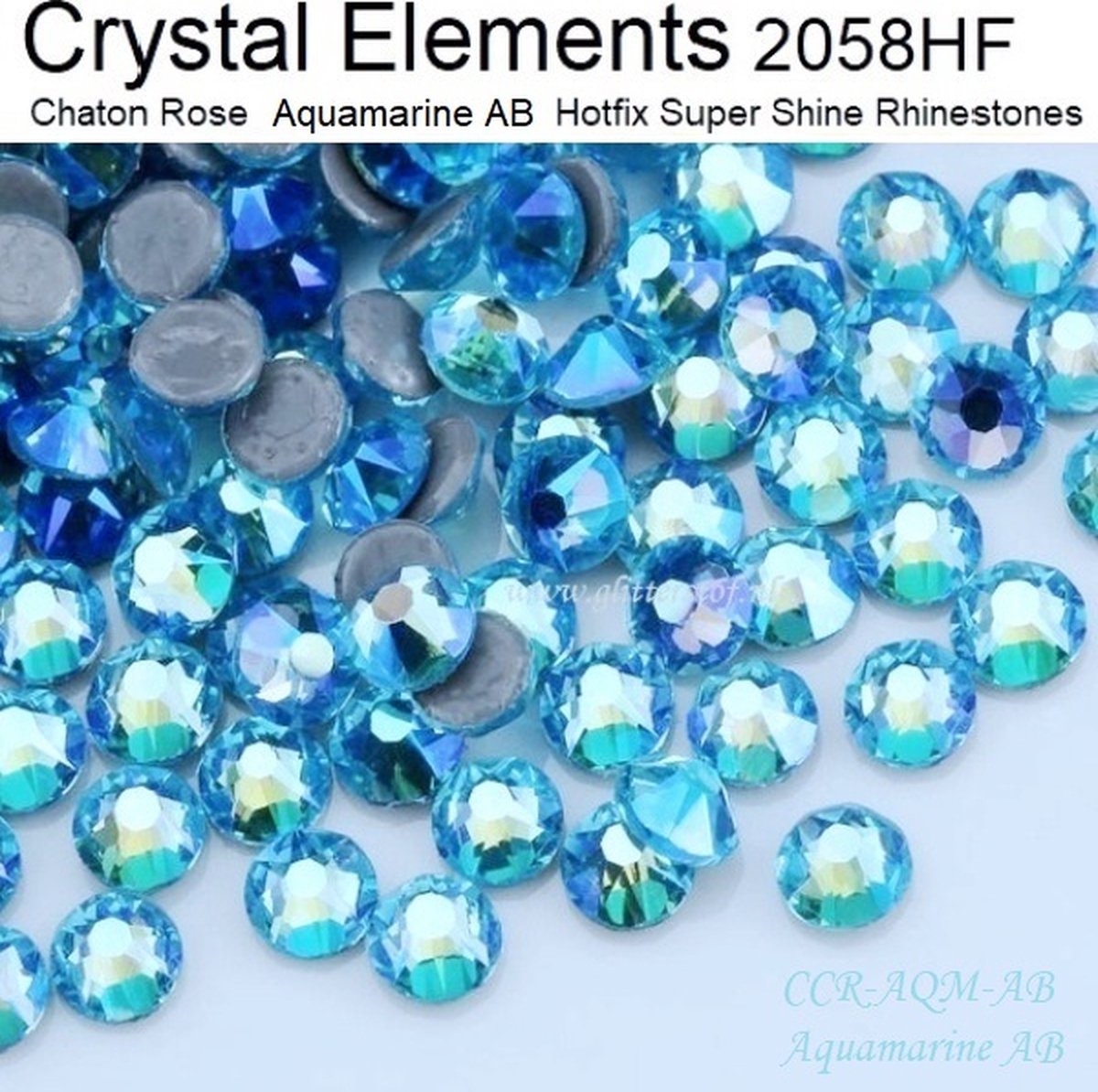 Strass steentjes | Aquamarine-AB | SS10 (2,70-2,90mm) 1440st (10 Gross) | Crystal Elements Super kwaliteit | Rhinestones Hotfix Flatback | Super Glitter steentjes